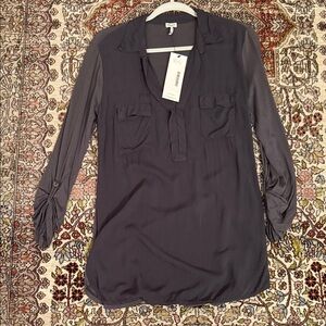 Splendid small cotton blouse grey